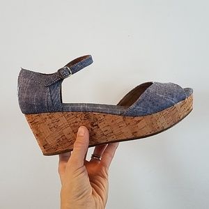 TOMS Chambray Wedges